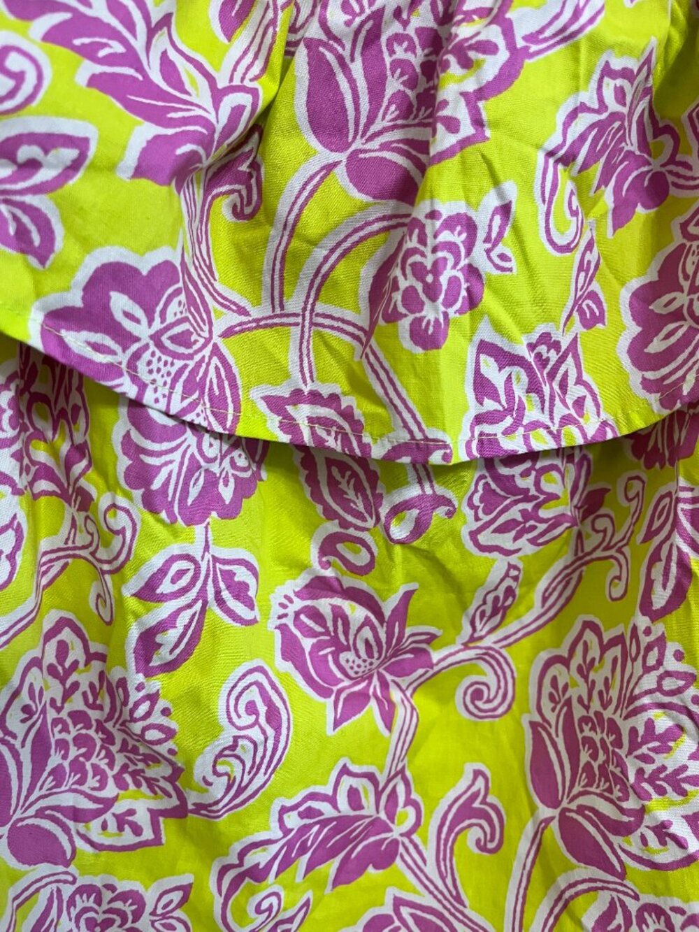 NWT Flying Tomato Floral Ruffle Vibrant Festival Boho Top 100 % Cotton M - Picture 3 of 5